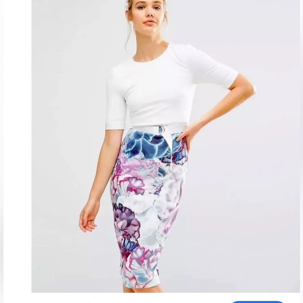 Ted Baker Cream and Purple Floral Dress